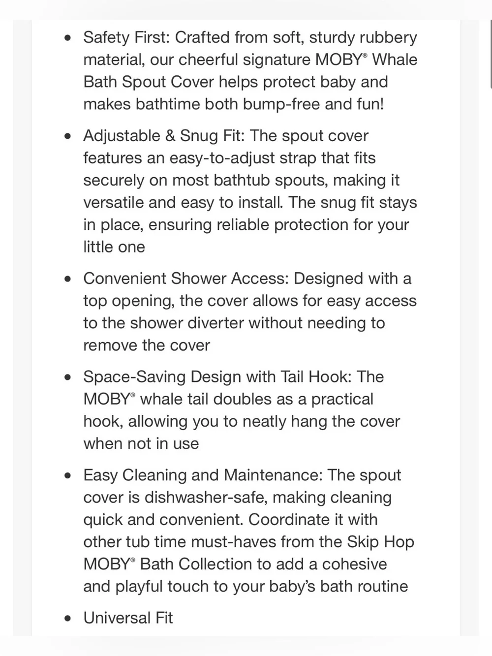 Skip Hop Moby Safety Baby Bath Spout Cover - Gray